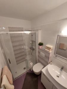 Koupelna v ubytování Apartman Nora