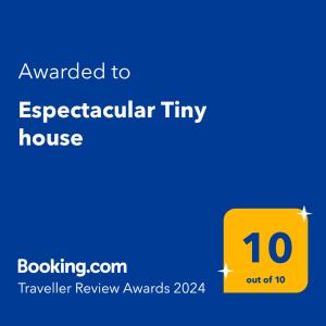 Certifikát, hodnocení, plakát nebo jiný dokument vystavený v ubytování Espectacular Tiny house