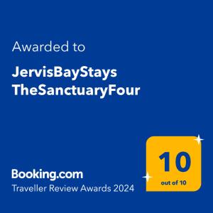 a screenshot of a phone with the text wanted to lewis bay stays at JervisBayStays TheSanctuaryFour in Sanctuary Point