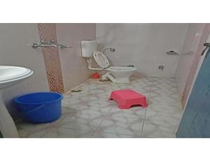 a bathroom with a toilet and a sink at Hotel Narmada Bhawan, Badrinath in Badrinath