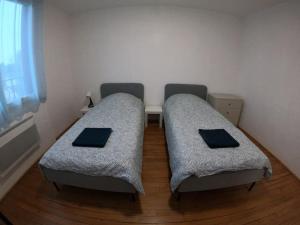 2 Betten in einem Zimmer mit 2 Kissen in der Unterkunft 40m² totalement rénovés belle vue dégagée (301) in Villeneuve-Saint-Georges