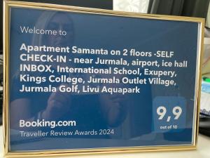 Certifikát, hodnocení, plakát nebo jiný dokument vystavený v ubytování Apartment SAMANTA- self-checkin - near Jurmala, airport