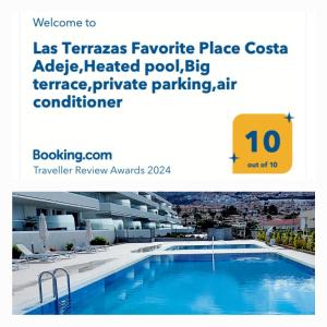 uma imagem de um website com piscina em SUITE Las Terrazas Favorite Place Costa Adeje em Adeje