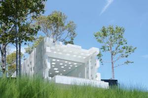 a rendering of a white building with trees in the background at Hyatt Regency Koh Samui- SHA Extra Plus in Chaweng
