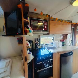 Köök või kööginurk majutusasutuses Kintyre Caravan
