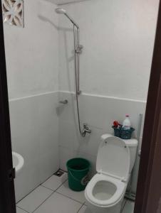 a bathroom with a white toilet and a shower at Vin's Place Rentals - Studio Unit in Tagum