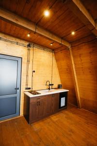 YeghipatrushChalet Myler的房间里有水槽的厨房