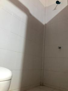 y baño con ducha y aseo. en Hab #9 La Casa Del Profe Salo, en Santa María Tonameca