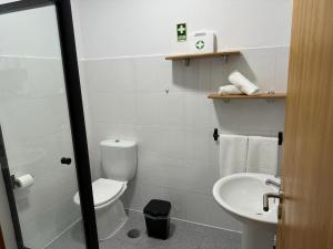 a bathroom with a toilet and a sink at Alforra Residence-T2 completo no Centro in Câmara de Lobos