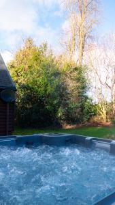 a swimming pool with water in a yard at Epona 8 - Hot Tub-Perth-Pets-Luxury in Perth