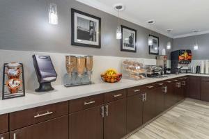 a kitchen with a counter with a fruit bowl on it at Best Western Plus Vineyard Inn in Livermore