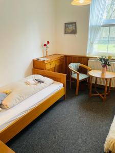 Postel nebo postele na pokoji v ubytování Haus Heidetal