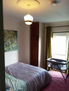 een slaapkamer met een bed, een tafel en een raam bij Hardwood Hall in Kinnegad