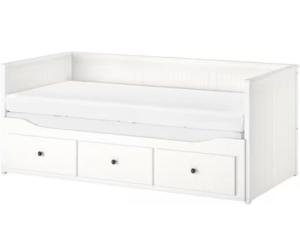 a white bed frame with three drawers at Borg Apartments in Hvolsvöllur