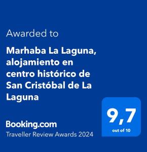 Captura de pantalla de un celular con el texto quería malaria la iguana en Marhaba La Laguna, alojamiento en centro histórico de San Cristóbal de La Laguna, en La Laguna