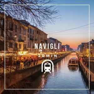 a river with a sign that reads naviki at JustBlue - Città Studi/Piola/Lambrate in Milan