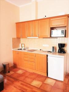 Kuchyň nebo kuchyňský kout v ubytování Apartmany u tri jehnatek