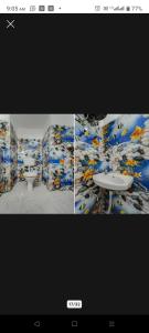 a collage of pictures of a bathroom with a toilet at H R Palace in Dīgha
