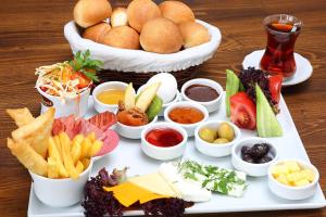 a tray of food with different types of food at YILDIZHAN HOTEL in Pamukkale