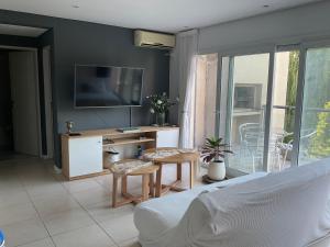 Μια τηλεόραση ή/και κέντρο ψυχαγωγίας στο Departamento impecable excelente ubicación cerca de todo