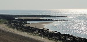 a beach with the ocean and the shoreline w obiekcie Long Stay Den Helder w mieście Den Helder