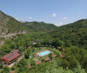an aerial view of a resort with a swimming pool at Bagdat Resort in Yalova