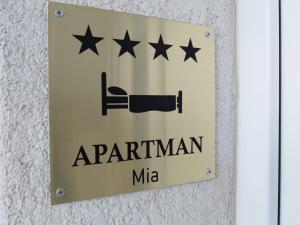Certifikát, hodnocení, plakát nebo jiný dokument vystavený v ubytování Apartment MIA