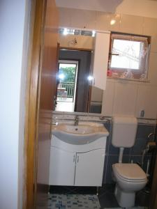łazienka z umywalką i toaletą w obiekcie Apartmani Bura w mieście Nijvice