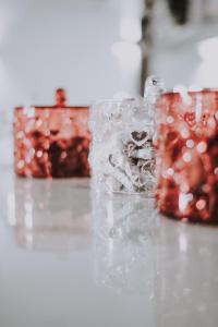 a group of glasses of ice on a table at Albergo Delle Regioni, Barberini - Fontana di Trevi in Rome