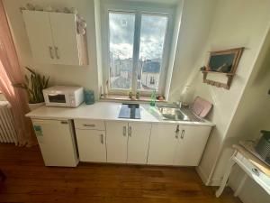 a small kitchen with a sink and a window at La Douceur - 4 personnes - BCLA in Le Mans