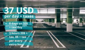 an empty parking lot with signs in a parking garage at Iconic Ocean View - in this Stunning Condo in Hollywood +29 photos