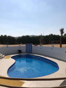 a large swimming pool on a patio at Damas Resort in Mezairaa