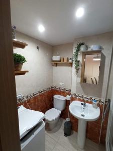 a bathroom with a toilet and a sink at Apartamento en Magic World. Nueva Marina Dor in Oropesa del Mar