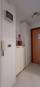 um quarto com uma porta e um vaso de plantas em Solo TUO em Mestre