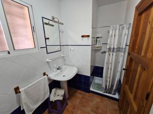a bathroom with a sink and a shower at Corralazo A in Calasparra +25 photos