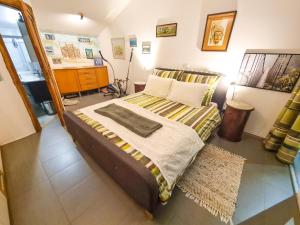 1 dormitorio con 1 cama grande en una habitación en PaKua apartments & Penthouse with 2 terraces, en Rovinj