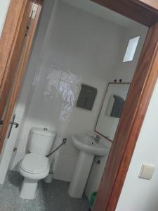 een badkamer met een toilet en een wastafel bij Casa Augusta 3 in Braga