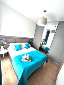 Posteľ alebo postele v izbe v ubytovaní Apartament Walczaka nr 45-MIEJSCE PARKINGOWE