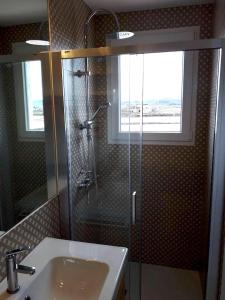 a bathroom with a shower and a sink at One bedroom appartement with wifi at Cartagena in Cabo de Palos