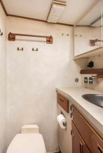 a bathroom with a toilet and a sink at Barco Americano Sotogrande in Torreguadiaro