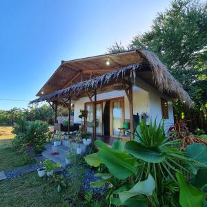 a small house with a thatched roof at Casa Juan Farm in Candelaria
