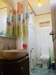 a bathroom with a sink and a toilet at No 31 in Galle +25 photos