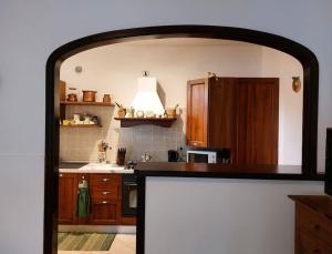 eine Küche mit einer Arbeitsplatte in einem Zimmer in der Unterkunft Mandello Panoramico in Mandello del Lario