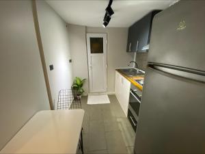 A kitchen or kitchenette at moon suit