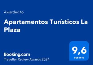 Sijil, anugerah, tanda atau dokumen lain yang dipamerkan di Apartamentos Turísticos La Plaza