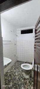a bathroom with a toilet and a bath tub at Indra Sisila Villa Bentota in Bentota