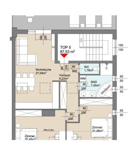 a floor plan of a building at Wienerberg-Apartments in Vienna