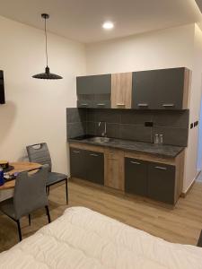 una camera con cucina con tavolo e letto di Residence Hill A83 a Kopaonik