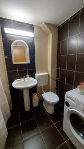 ein Badezimmer mit Waschbecken und Toilette in der Unterkunft Apartman Ady in Novi Pazar + 19 Fotos