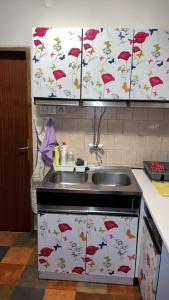 una cucina con lavandino e piano di lavoro di Apartmani Vlaška a Vlaška